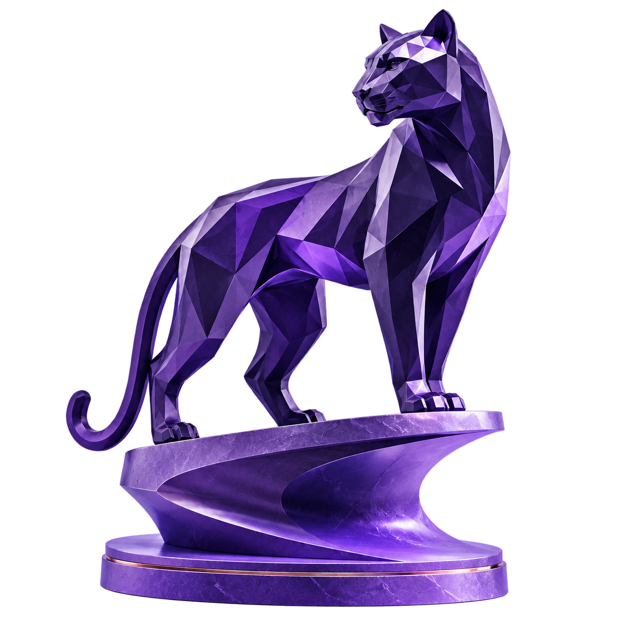 Violette Panther-Skulptur von Edge Accounting